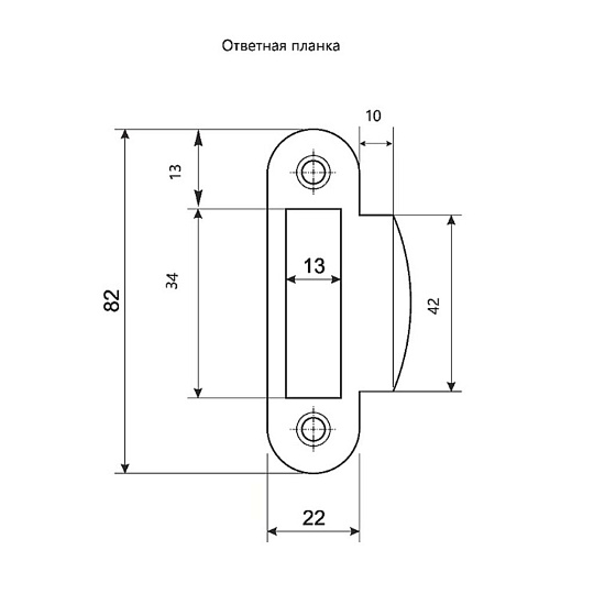 Замок врезной Code Deco, 5300-P-BLM, 34055, без ручки, пластиковый язычок, матовый черный