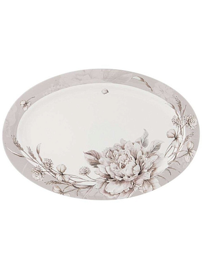 Блюдо фарфор, овальное, 24х36 см, Белый цветок, Lefard, 415-2126