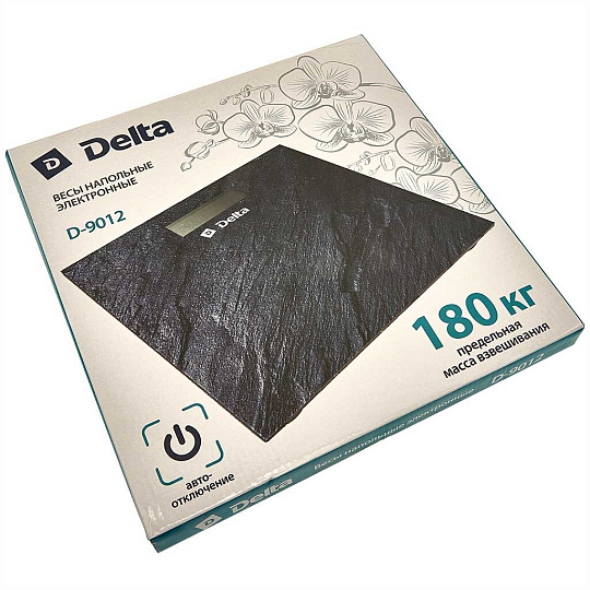 Весы напольные электронные, Delta, Гранит, стекло, до 180 кг, 30х30 см, LCD-дисплей
