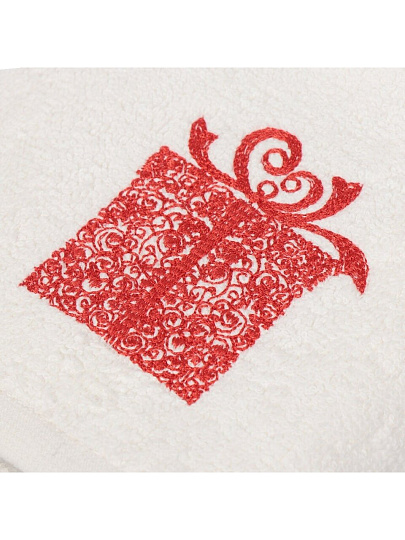 Полотенце кухонное махровое, 40х60 см, 100% хлопок, Silvano, Вышивка Подарок, белое, Китай, D19-1