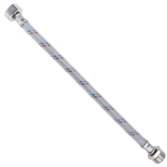 Подводка для воды 1/2"х2.5 м, г-ш, латунь, полимер, AquaLine
