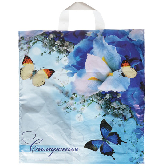 Пакет 40х44 см, 43 мкм, ПЭТ ПВД, с петлевыми ручками, в ассортименте, Тико, Симфония