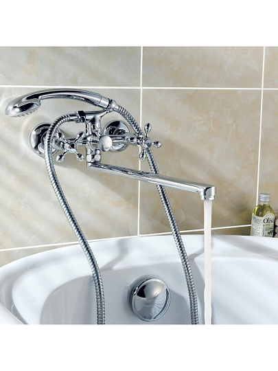 Смеситель для ванны, Lemark, Vista, с кран-буксой, хром, LM7651C