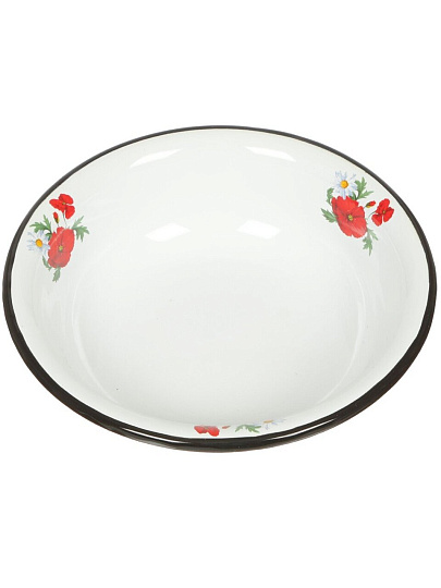 Миска эмалированная сталь, круглая, 5 см, 0.9 л, Сибирские товары, С0306/С0306П, в ассортименте