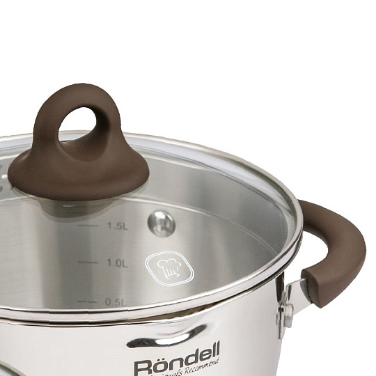 Набор посуды из нержавеющей стали Rondell Aristokrat RDS-919 (кастрюля 3.2+5.7 л ковшик 1.3 л), 3 предмета