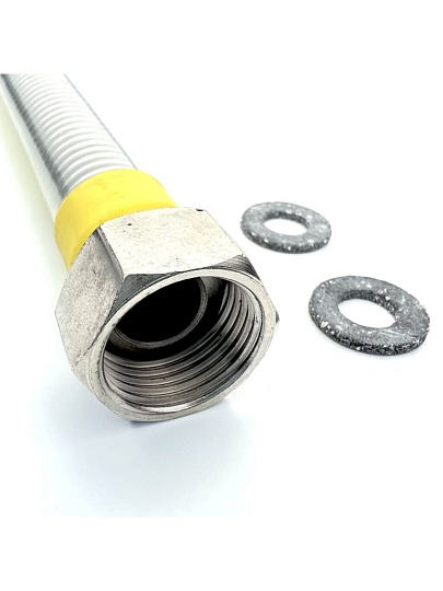 Подводка для газа 1/2''х1.5 м, г-г, сильфон ПВХ, Tuboflex