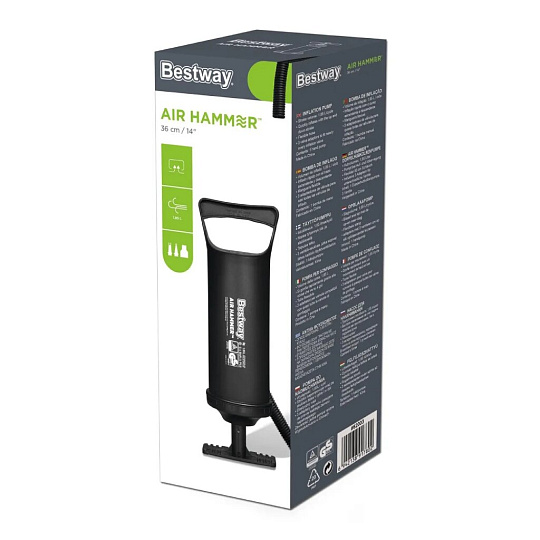 Насос ручной, 36 см, 3 насадки, средний, Bestway, 62003
