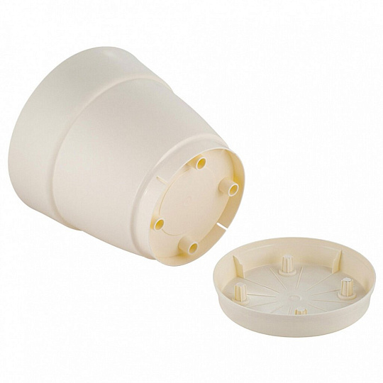 Горшок для цветов пластик, 1.1 л, 13 см, универсальный, белоснежный жасмин, InGreen, Villa de Fiori, IG660010048