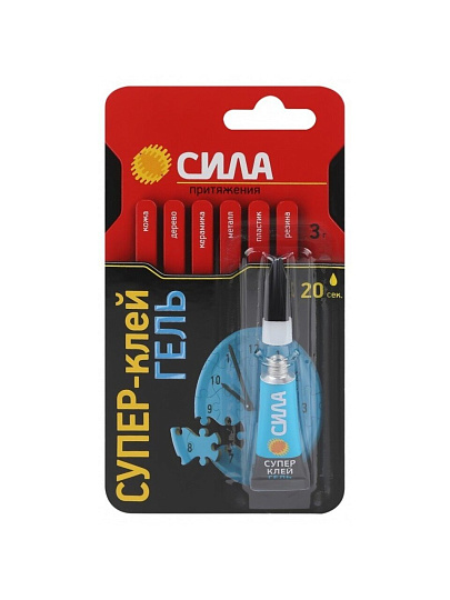 Супер клей Сила, прозрачный, 3 г, C0039396