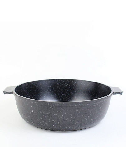 Жаровня алюминий, 26 см, 3 л, антипригарное покрытие, Алтей, Granit Perfection black, 09-0350-310, с крышкой