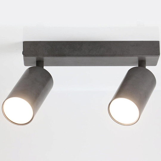 Светильник на основании General Lighting Systems, Башня, 50 Вт, GU10, на 2 лампочки, IP20, d5.5х10 см, Спот, бетон, 662069