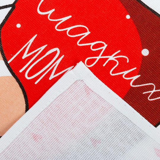 Полотенце кухонное вафельное, 35х60 см, 160 г/м2, 100% хлопок, Доляна, Сладких моментов, Россия, 5059207