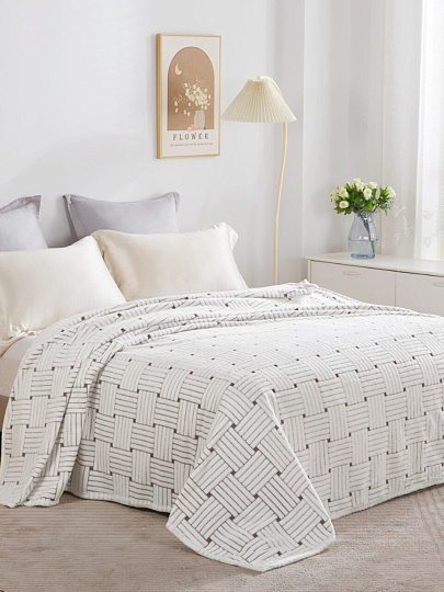 Плед 2-спальный, 180х200 см, велсофт жаккард, 100% полиэстер, Silvano, Плетение, 180/287-VLR/LA