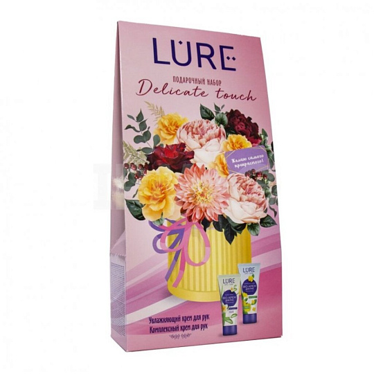 Набор подарочный для женщин, Lure, Delicate Touch, крем для рук увлажняющий 75 мл + крем для рук комплексный уход 75 мл, в ассортименте