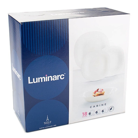 Сервиз столовый стекло, 18 предметов, на 6 персон, Luminarc, Carine Assiettes, N2184