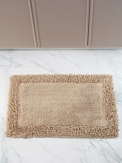 Коврик для ванной, 0.5х0.8 м, хлопок, buble, светло-бежевый, Silvano, Лиона