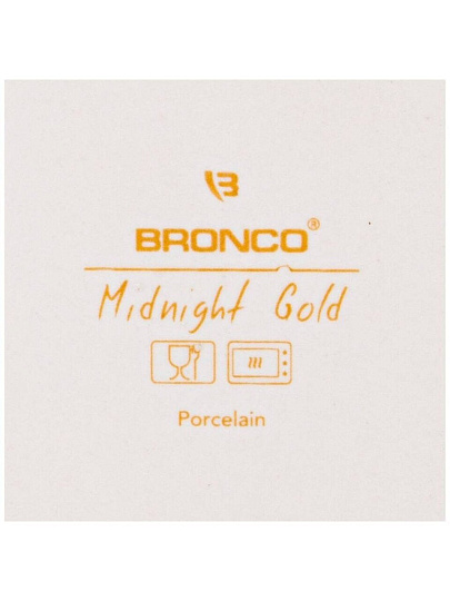 Форма для запекания фарфор, 20х25х5.5 см, 1 л, круглая, Bronco, Midnight gold, 42-379