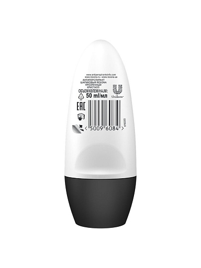 Дезодорант Rexona, Crystal Clear Aqua без белых следов, для женщин, ролик, 50 мл