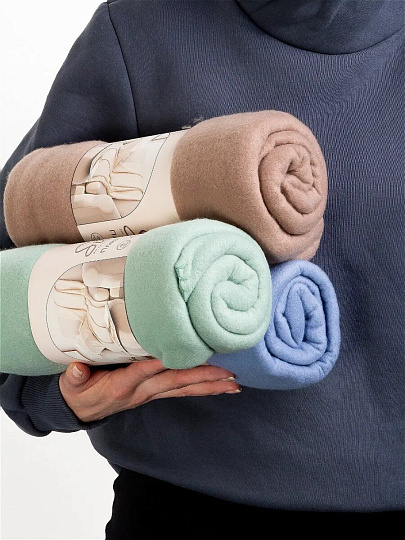 Плед 1.5-спальный, 110х150 см, флис, 100% полиэстер, Silvano, зеленый однотонный