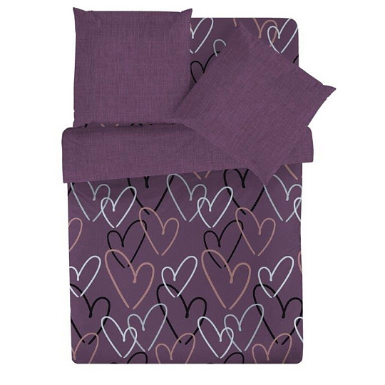 Постельное белье 1.5-спальное, простыня 150х215 см, 2 наволочки 50х70 см, пододеяльник 145х215 см, Teodora, ранфорс, Дашери 4706-1+4706-а1