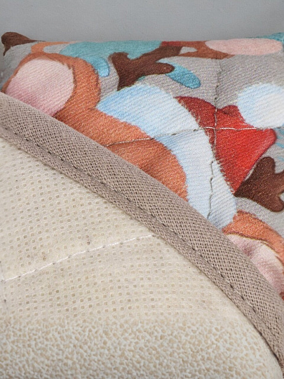 Набор кухонный 2 шт, 18х26 см + 18х18 см (варежка, прихватка), 100% хлопок, Праздничный олень