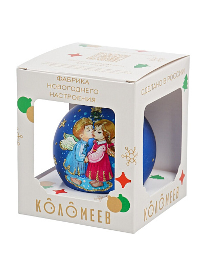 Елочный шар Ангелочек нежный 2, 8 см, стекло, КУ-80-234069