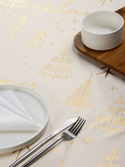 Скатерть 145х215 см, 100% полиэстер, Василиса, Золотой лес