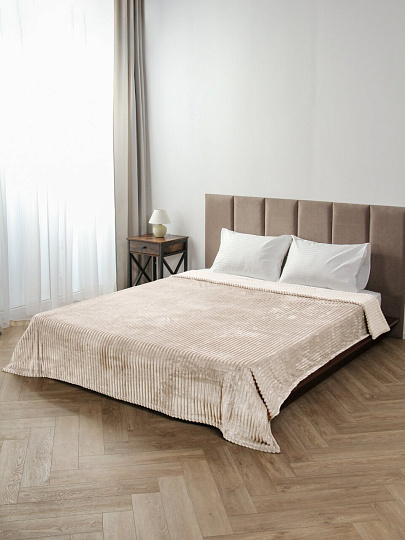 Плед 180х200 см, микрофибра, 100%пэ, 280г, Silvano, Неаполь, ваниль