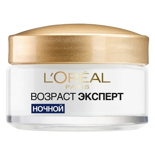 Крем для лица, L'Oreal Paris, Возраст эксперт, ночной, увлажняющий, 35+, для всех типов кожи, 50 мл