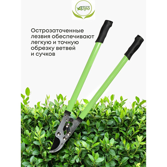 Ножницы садовые для кустарников, лезвие плоскостное, с овальными ручками, Инструм-Агро, НКО D020B-A, 010123