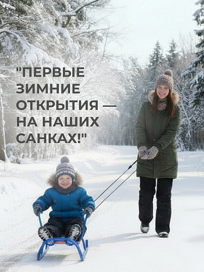 Санки Ветерок, В1/Г2, без рисунка, металлическая спинка, голубые, Nika