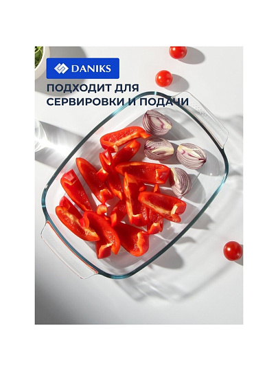 Форма для запекания стекло, 34х22.4х6.4 см, 2.9 л, прямоугольная, Daniks, OCT-NR5607