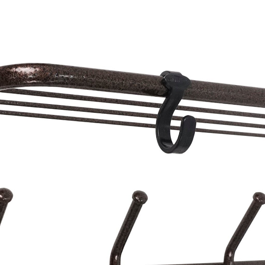 Вешалка настенная 8 крючков, 2-х ярусная, с полкой, 60х22х58 см, ЗМИ, ВСП 22В М, медный антик