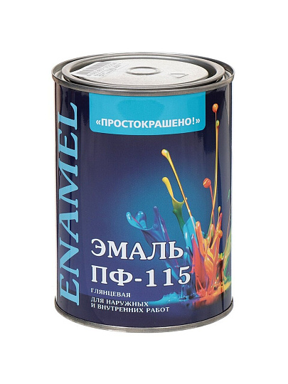 Эмаль Простокрашено, ПФ-115, алкидная, глянцевая, ярко-зеленая, 0.8 кг