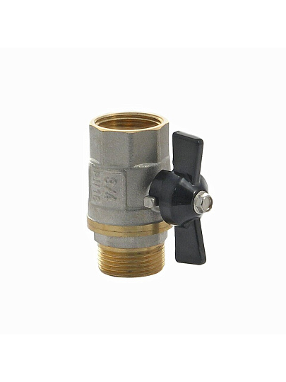 Кран для воды, 3/4", г-ш, ручка-бабочка, черный, Frap