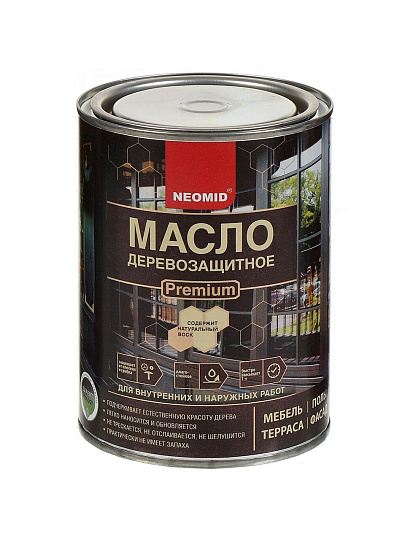 Масло Neomid, Premium, деревозащитное, серый жемчуг, 0.75 л