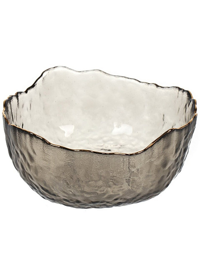 Салатник стекло, круглый, 13х6 см, 0.31 л, отвод золотом, Графит, Y6-10082