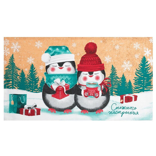 Полотенце кухонное 35х60 см, 100% хлопок, Доляна, Снежного настроения, Россия, 4389620
