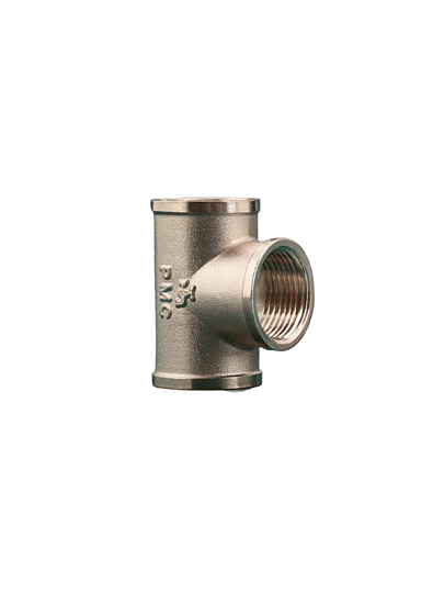 Тройник 3/4", г-г-г, никель, внутренняя резьба, РМС