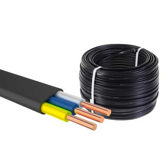 Кабель ВВГп нг LS (A), 3х1.5 мм², 10 м, медь, (N PE) 0.66кВ, черный, ПромЭл, 13321850