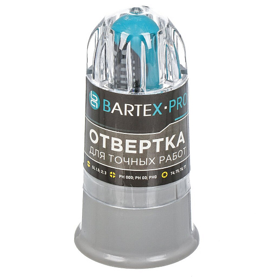 Набор отверток для точных работ, 11 предметов, Bartex, SL, PH, T, трехкомпонентная ручка, с насадками, пенал, AI-3004001