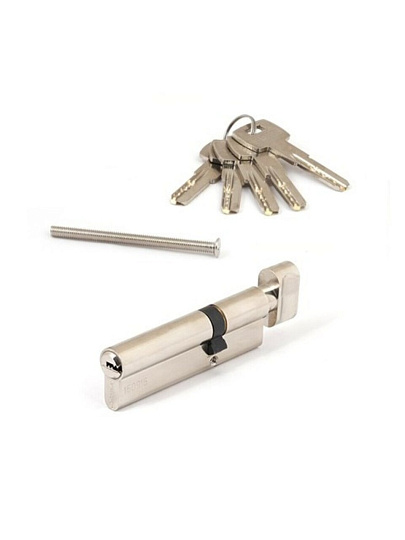 Личинка замка двери Apecs, SM-100(35C/65)-C-NI, 23176, 100 мм, с заверткой, никель