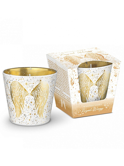 Свеча ароматизированная, 8.5х9х9 см, в стакане, Bartek Candles, Королевские крылышки, 115 гр