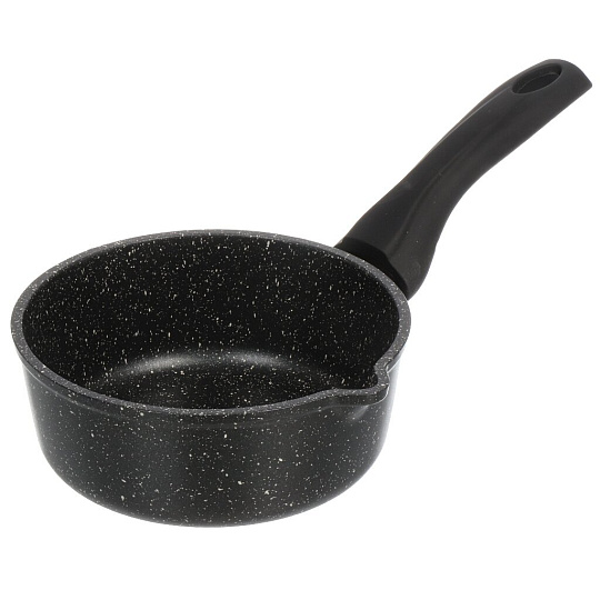 Ковш алюминий, антипригарное покрытие, 1 л, крышка стекло, бакелитовая ручка, Горница, Гранит, кш1611аг