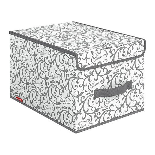 Кофр для хранения, с крышкой, 30х40х25 см, серый, большой, Valiant, CG-BOX-LM