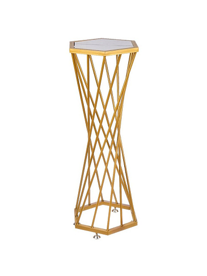 Подставка для цветов Flower Stand, напольная, металл, 30х35х90 см, белый/золото, Y4-7080