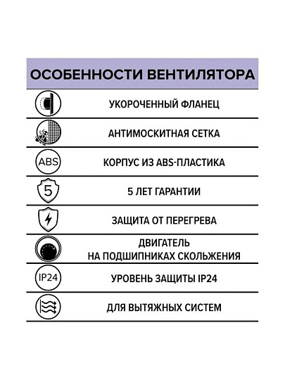 Вентилятор вытяжной настенный, ERA, установочный диаметр 100 мм, 14 Вт, 100 м³/ч