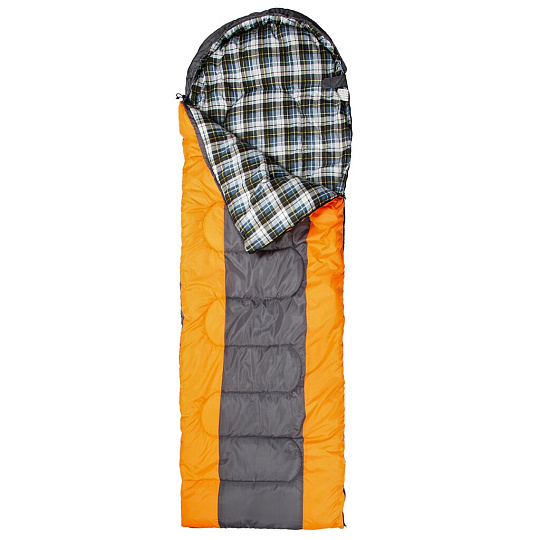 Спальный мешок кокон, 190+30х75 см, -10 °C, 1 слой, оксфорд, полиэстер, хлопок, 400гр/м2, серый