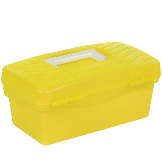 Ящик 28.5х15.5х12.5 см, пластик, Profbox, пластиковый замок, желтый, 610690