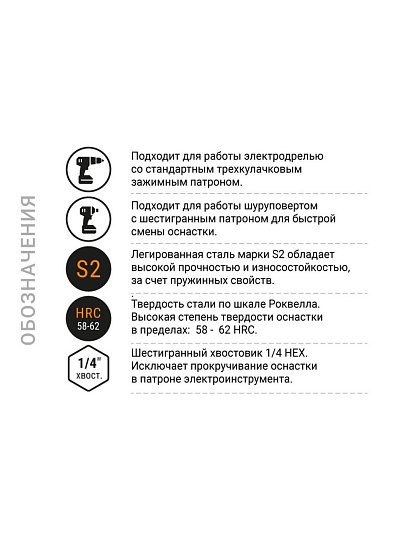 Набор бит Nox, Limited, E6.3, 50 мм, 4 шт, Ph2, 340250, бокс